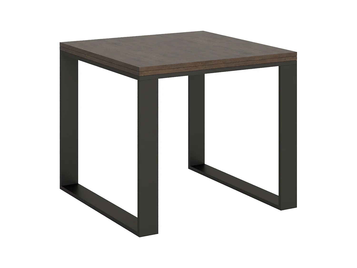 Table extensible portefeuille 90x90/180 cm Tecno Libra Noyer cadre Anthracite