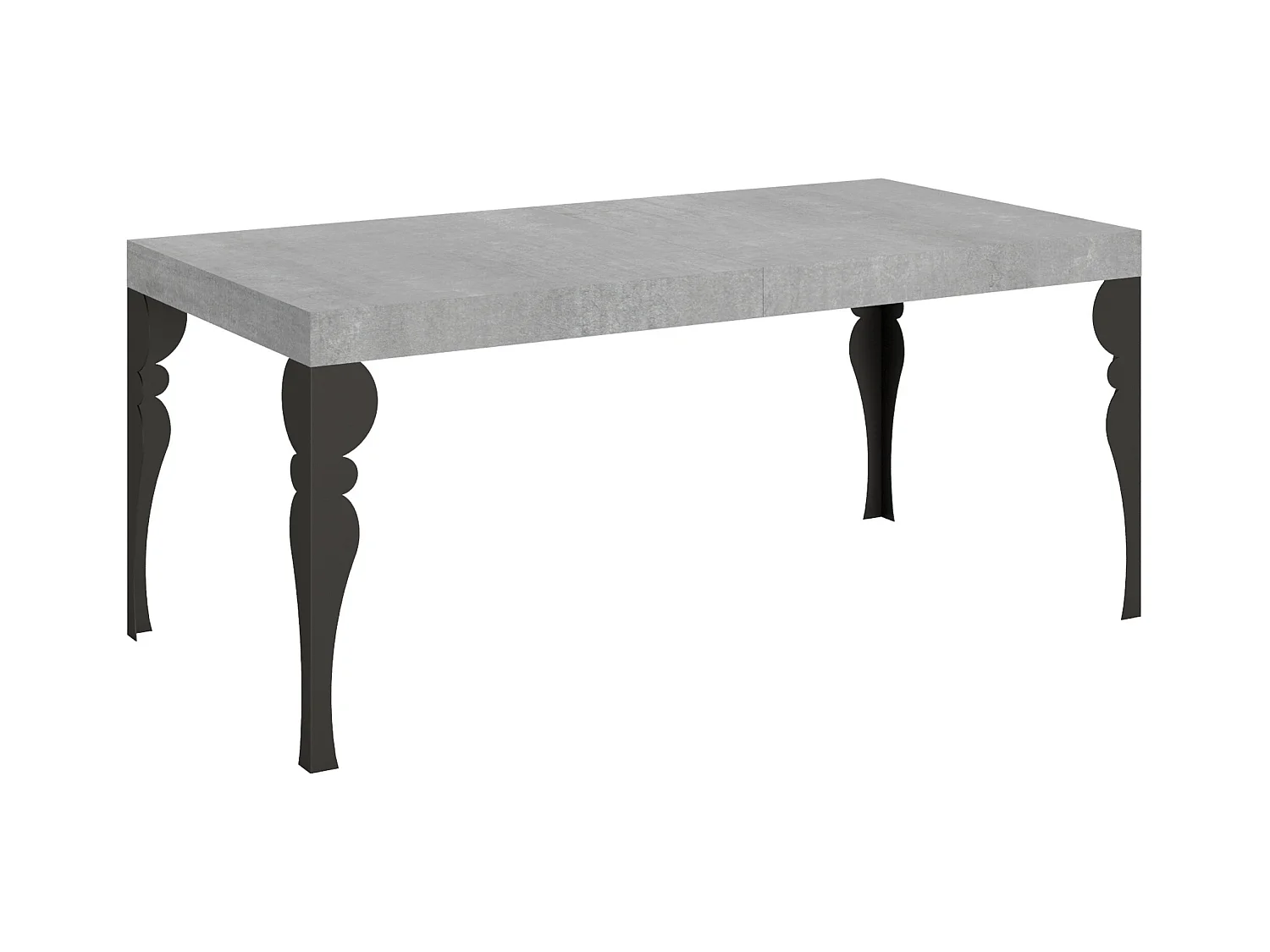 Table extensible 90x180/284 cm Paxon Gris Béton cadre Anthracite