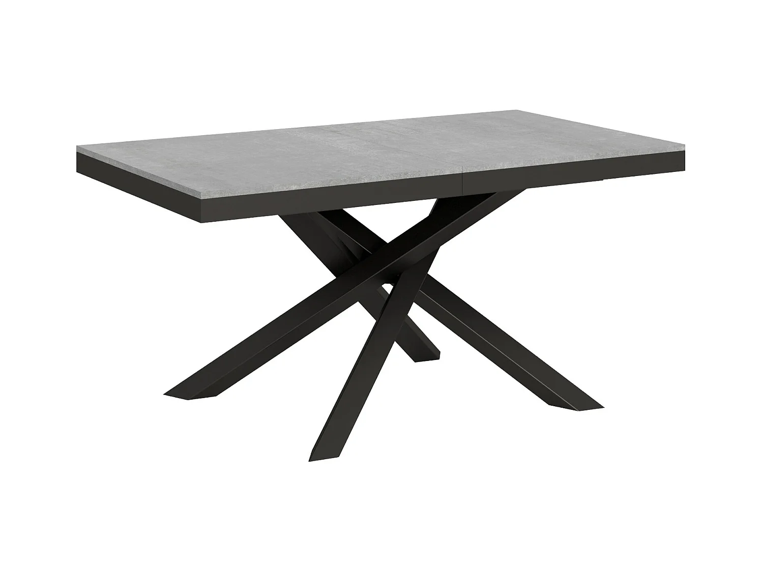 Table extensible 90x160/264 cm Volantis Evolution Gris Béton cadre Anthracite