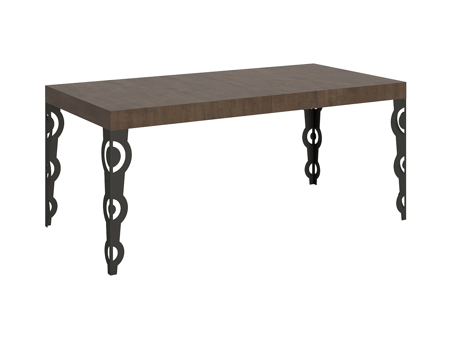 Table extensible 90x180/284 cm Karamay Noyer cadre Anthracite
