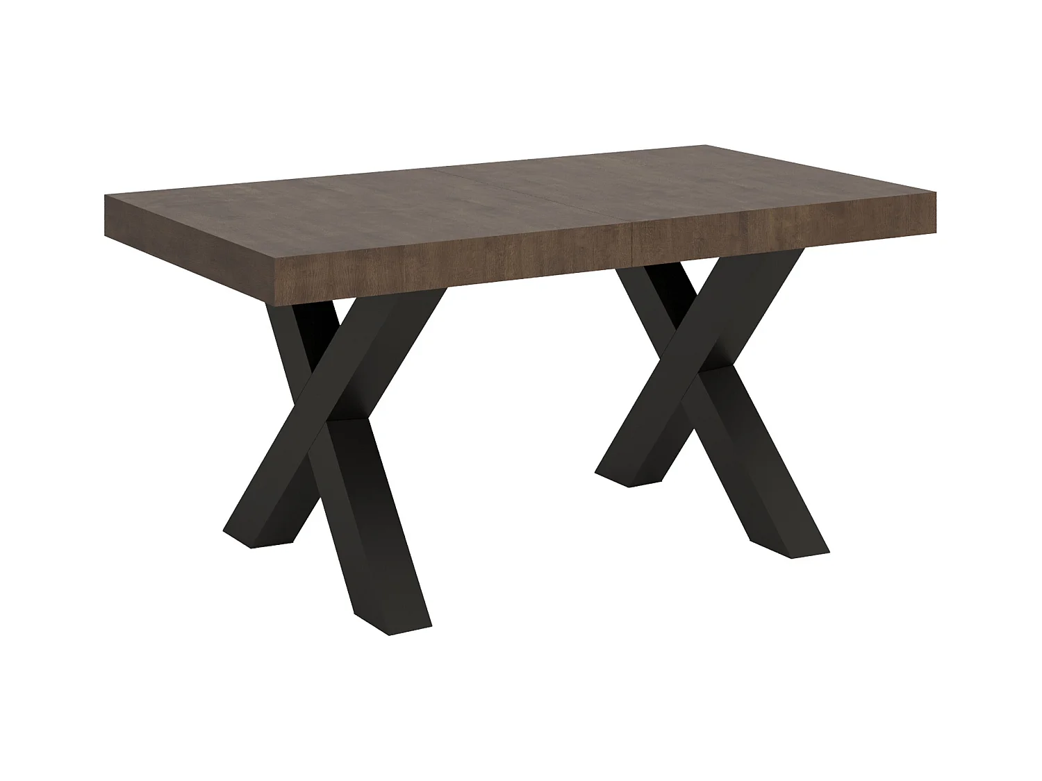 Mesa de jantar extensível 90x160/264 cm Traffic Nogueira quadro Antracite