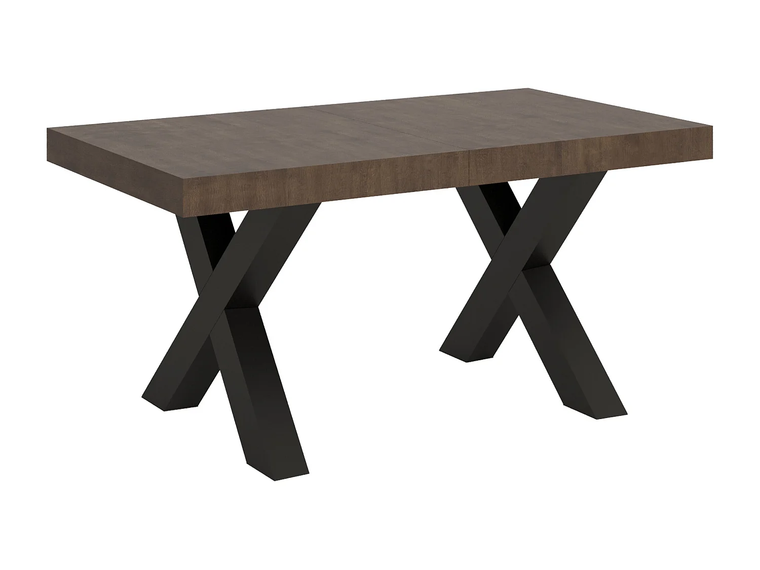 Table extensible 90x160/264 cm Traffic Noyer cadre Anthracite