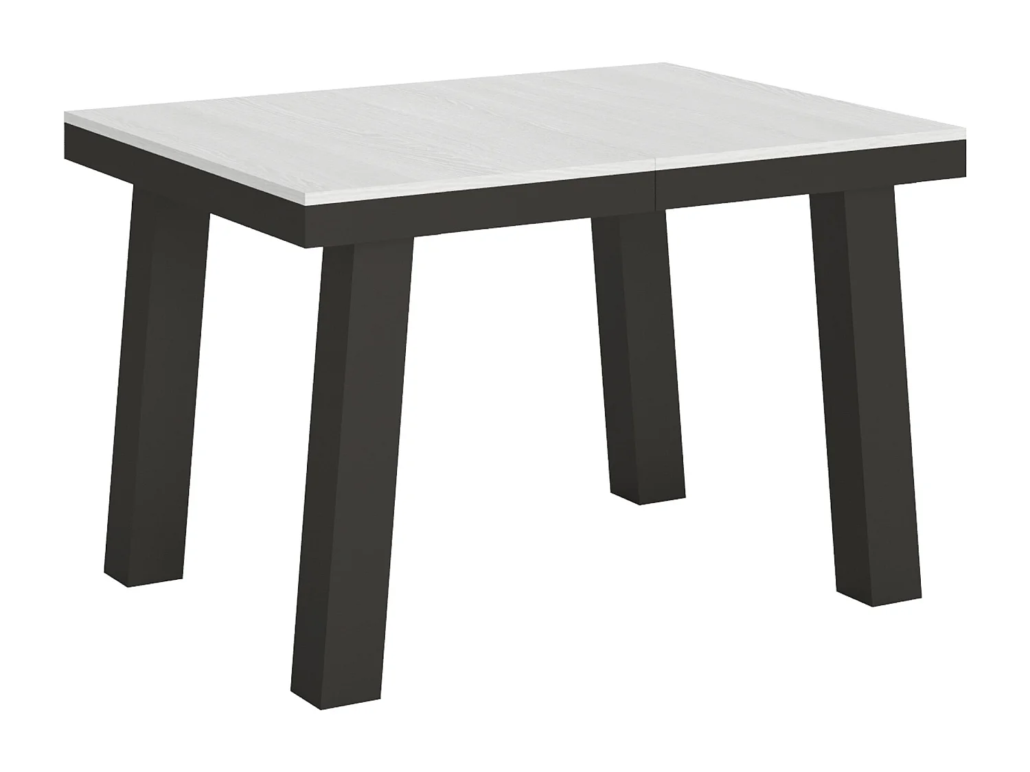 Table extensible 90x120/224 cm Bridge Evolution Frêne Blanc cadre Anthracite