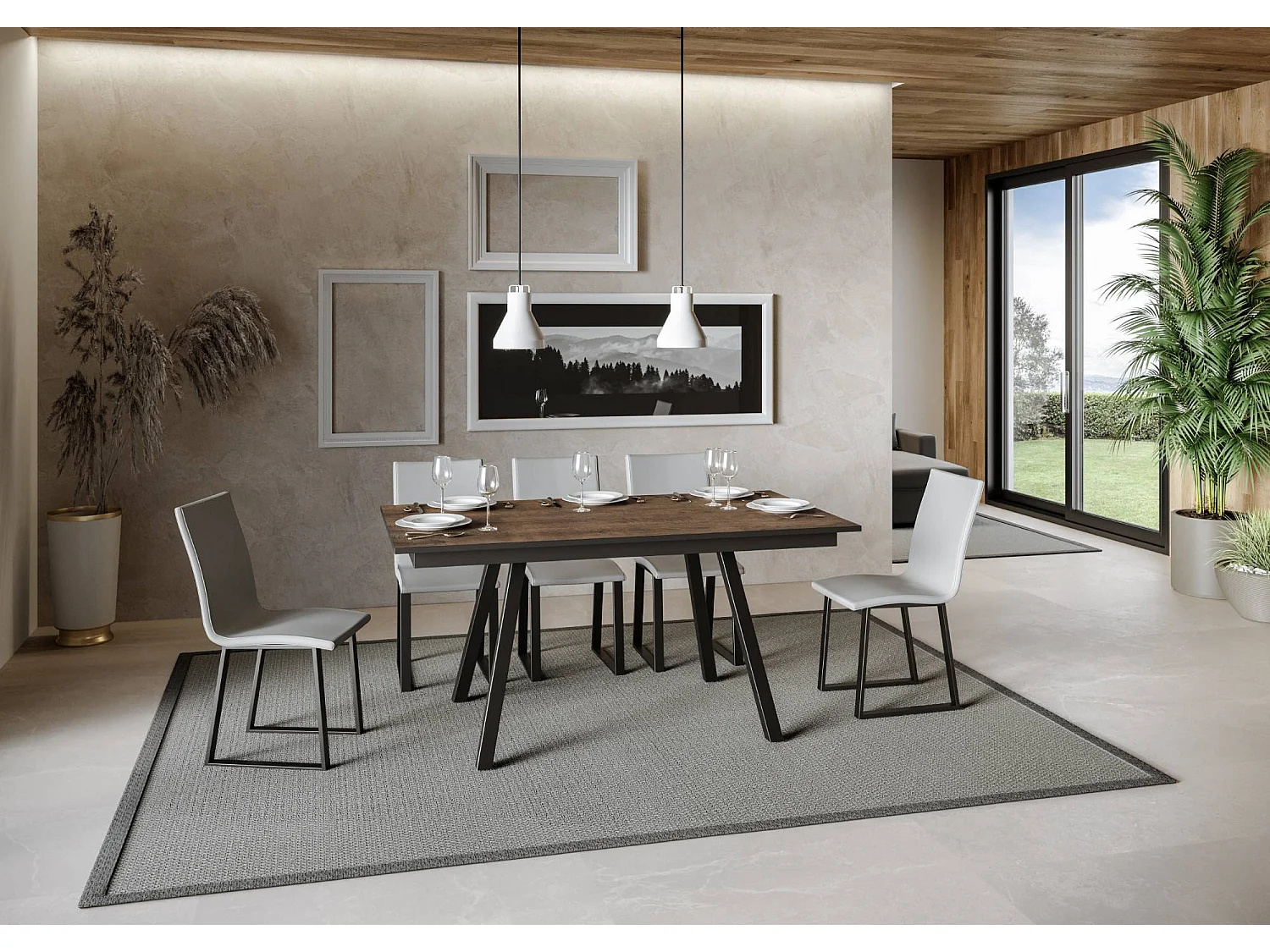 Tavolo allungabile 90x160/220 cm Mirhi noce