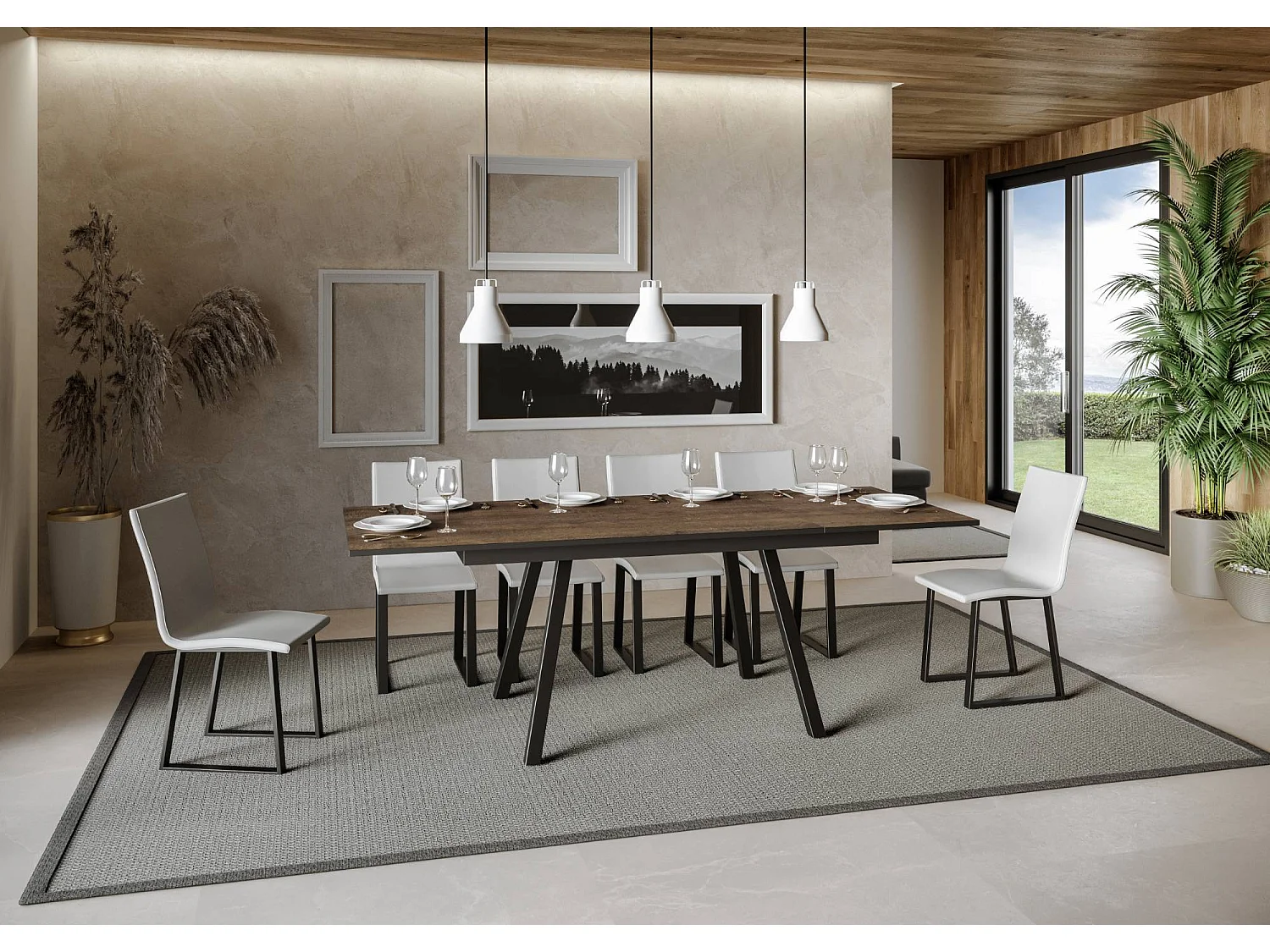 Tavolo allungabile 90x160/220 cm Mirhi noce