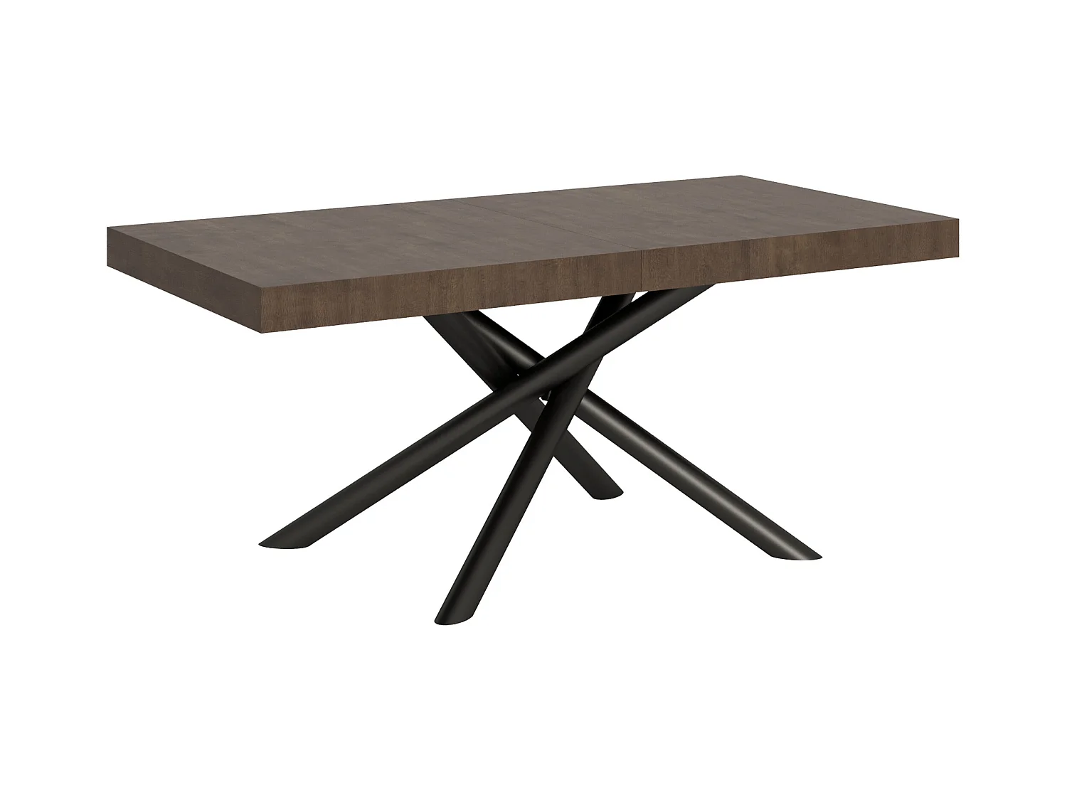 Table extensible 90x180/440 cm Famas Noyer cadre Anthracite