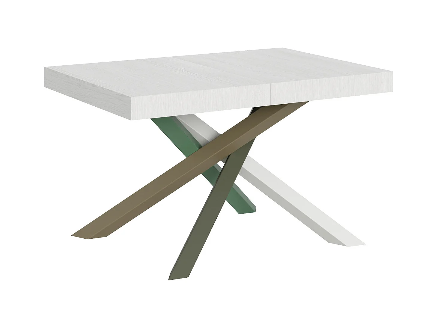Table extensible 90x130/390 cm Volantis Frêne Blanc cadre 4/A
