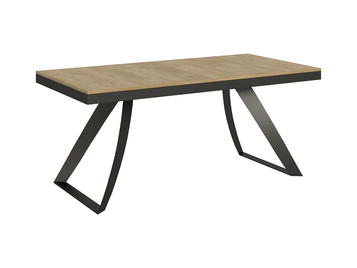 Table extensible 90x180/440 cm Proxy Evolution Chêne Nature cadre Anthracite