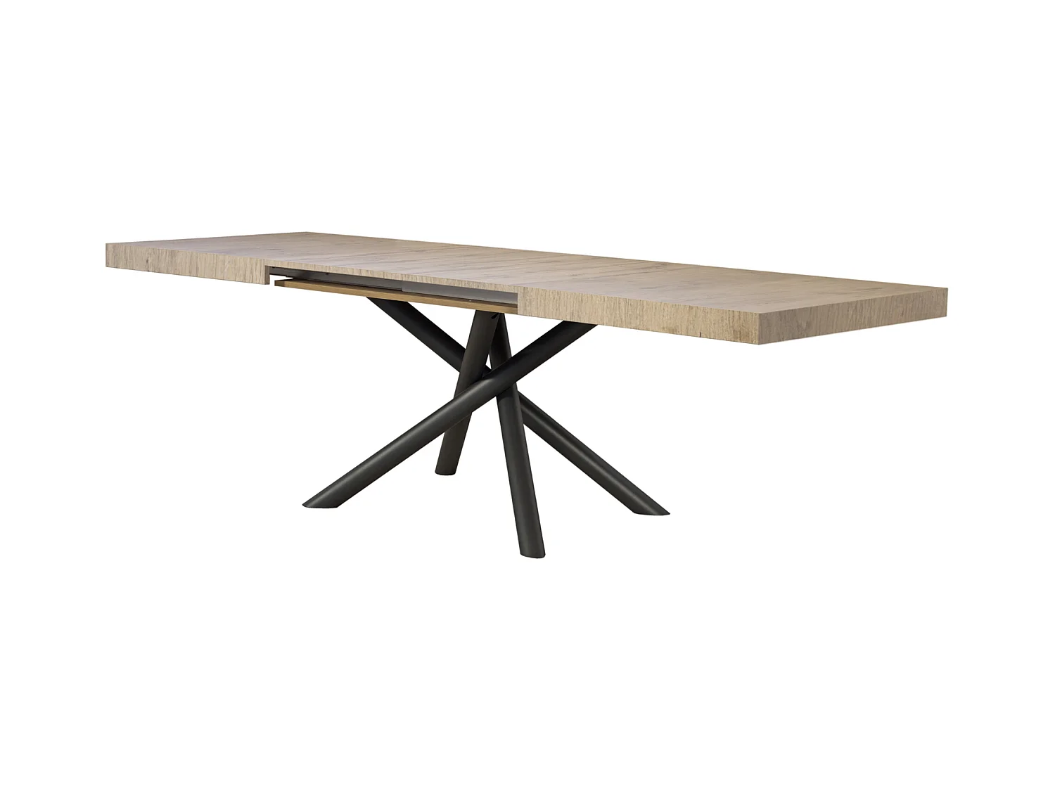 Table extensible 90x160/264 cm Famas Chêne Nature cadre Anthracite