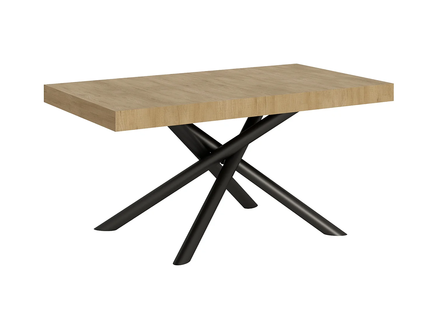 Table extensible 90x160/264 cm Famas Chêne Nature cadre Anthracite