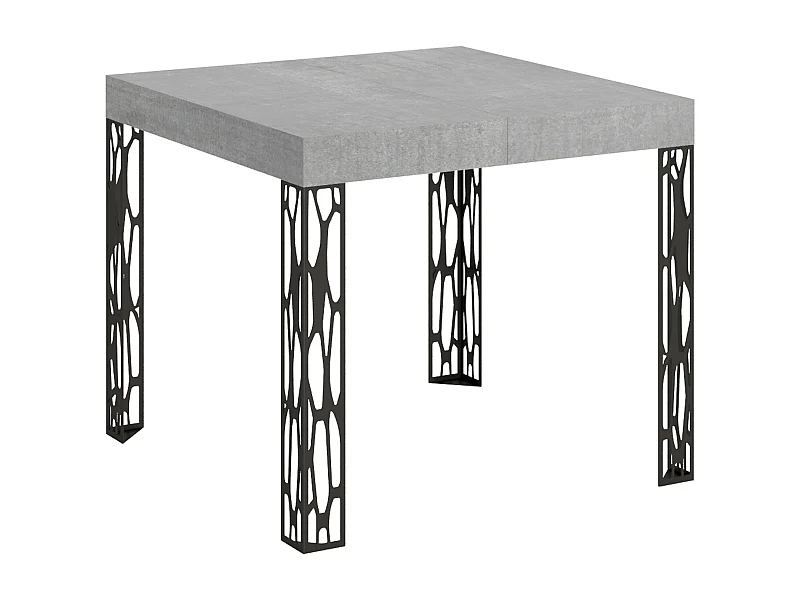 Mesa extensible 90x90/246 cm Ghibli Cemento estructura Antracita