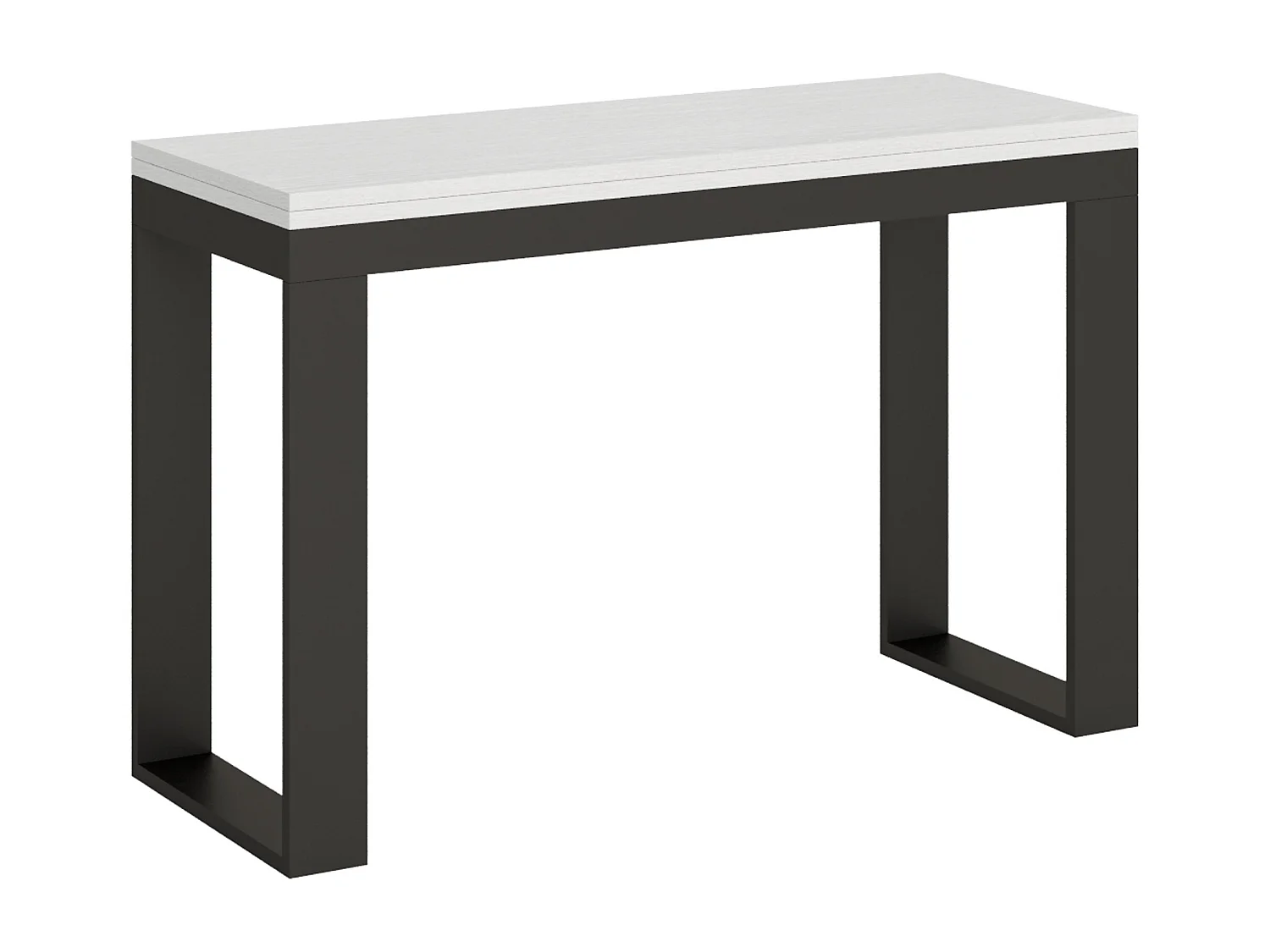 Mesa tipo libro 120/200x45/90 cm Tecno Double Fresno Blanco estructura Antracita