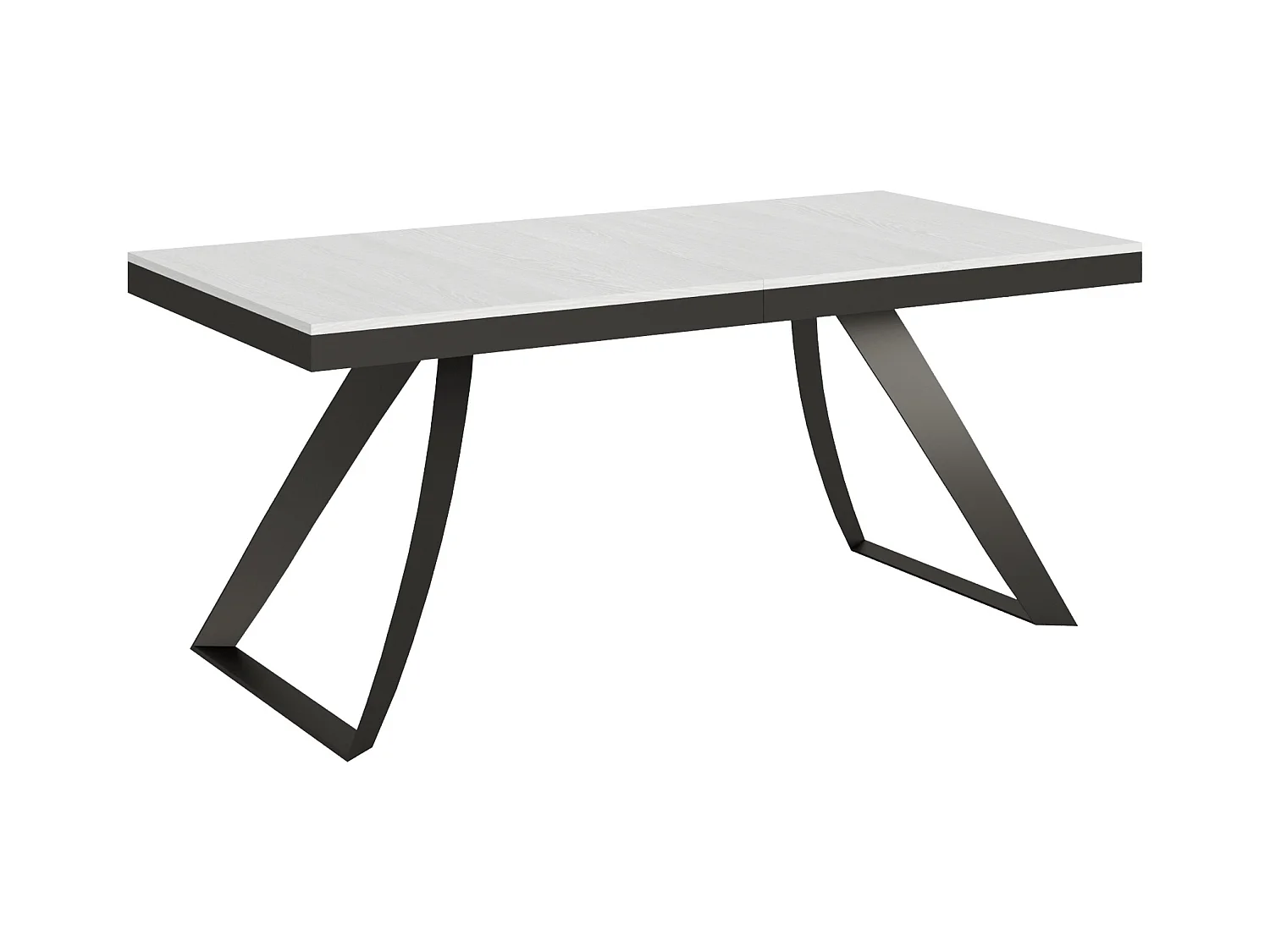 Table extensible 90x180/440 cm Proxy Evolution Frêne Blanc cadre Anthracite