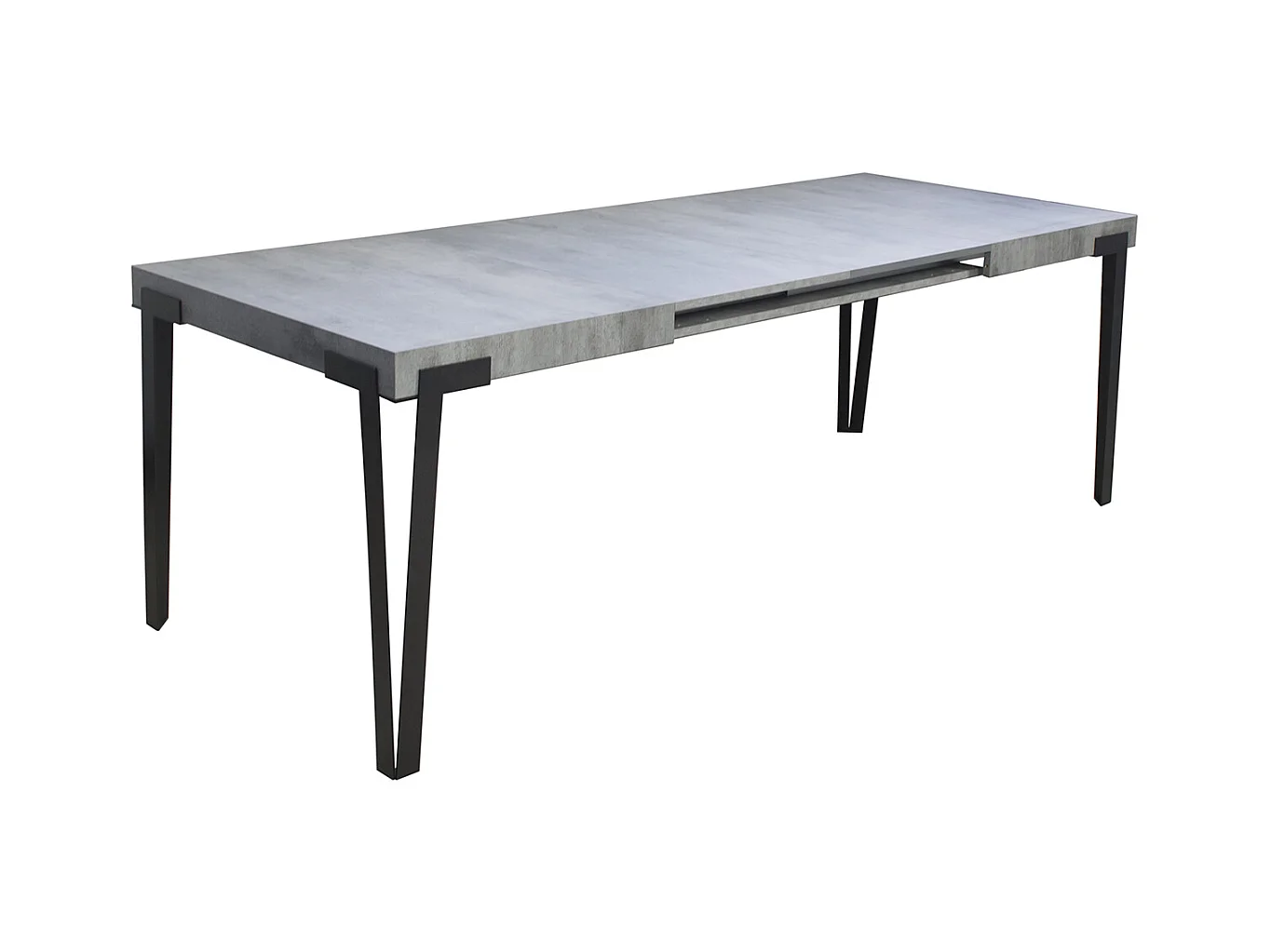 Mesa de jantar extensível 90x160/264 cm Rio Cimento quadro Antracite