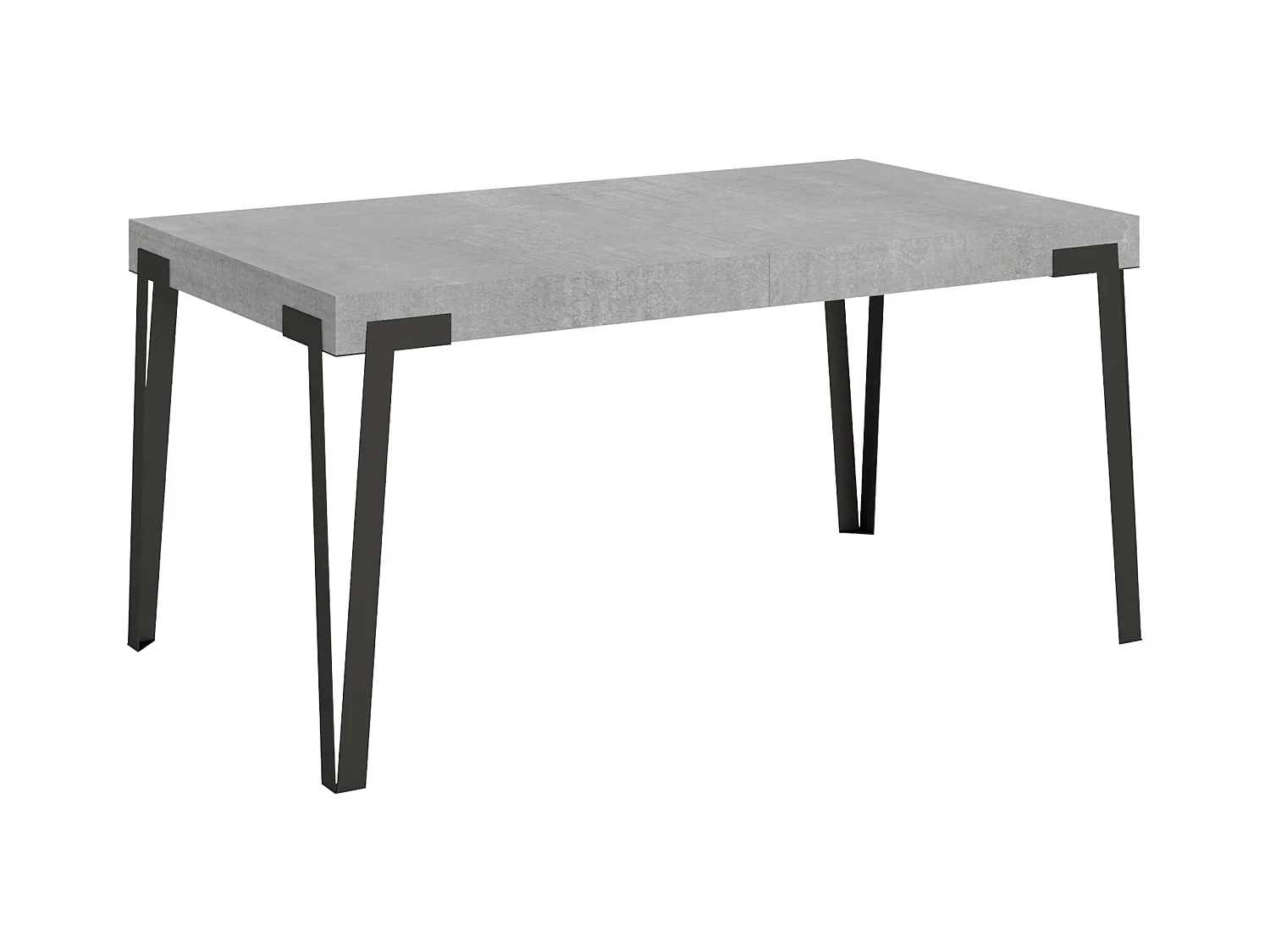 Table extensible 90x160/264 cm Rio Gris Béton cadre Anthracite