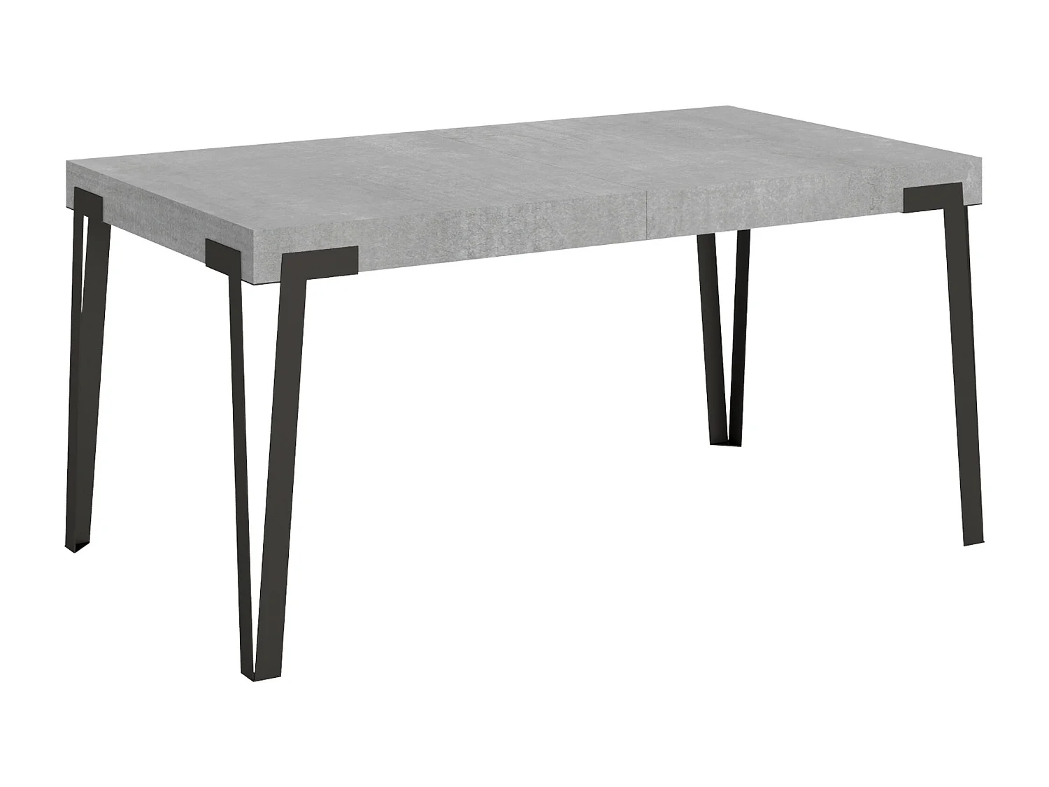 Table extensible 90x160/264 cm Rio Gris Béton cadre Anthracite