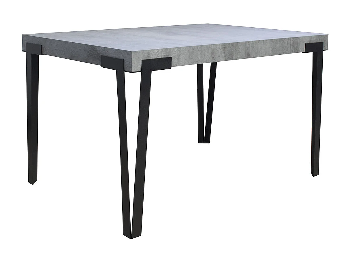 Table extensible 90x160/264 cm Rio Gris Béton cadre Anthracite