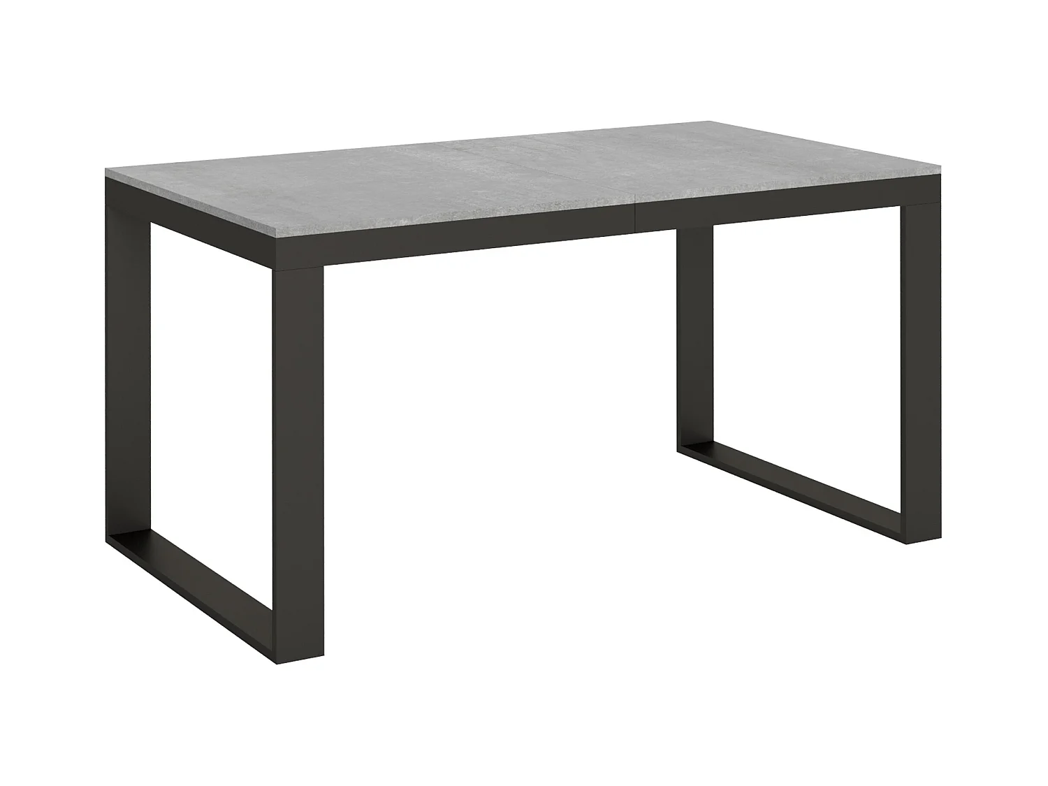 Table extensible 90x160/420 cm Tecno Evolution Gris Béton cadre Anthracite