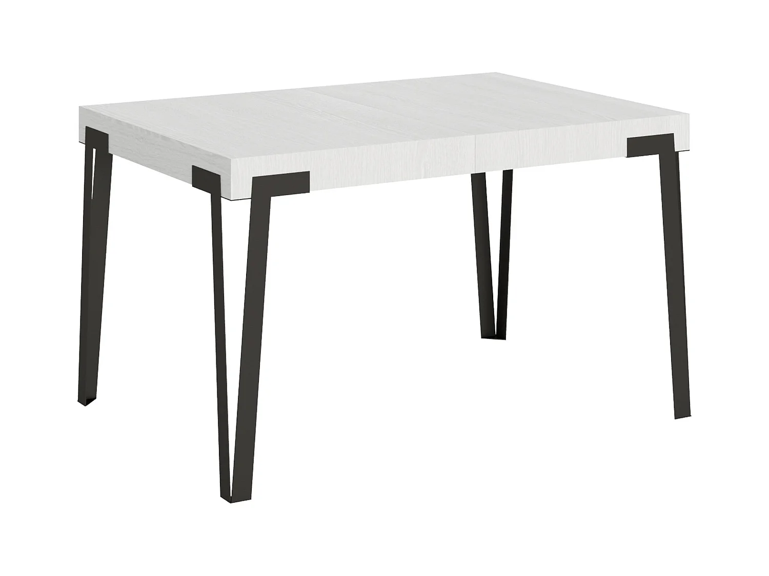 Table extensible 90x130/234 cm Rio Frêne Blanc cadre Anthracite