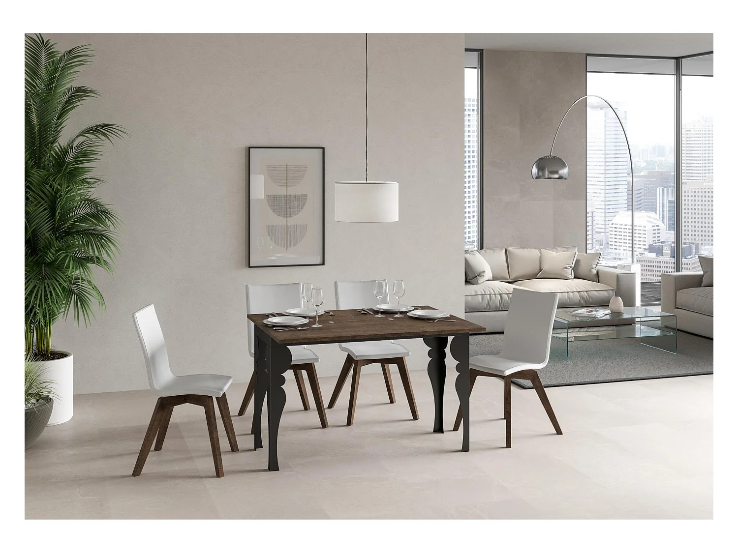 Stół rozkładany jak książka 120x45/90 cm Paxon Double Orzech rama w kolorze Antracytu