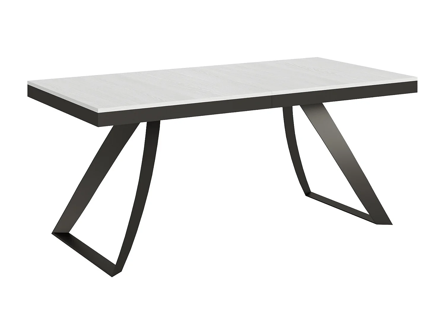 Mesa de jantar extensível 90x180/284 cm Proxy Evolution Cinza Branca quadro Antracite