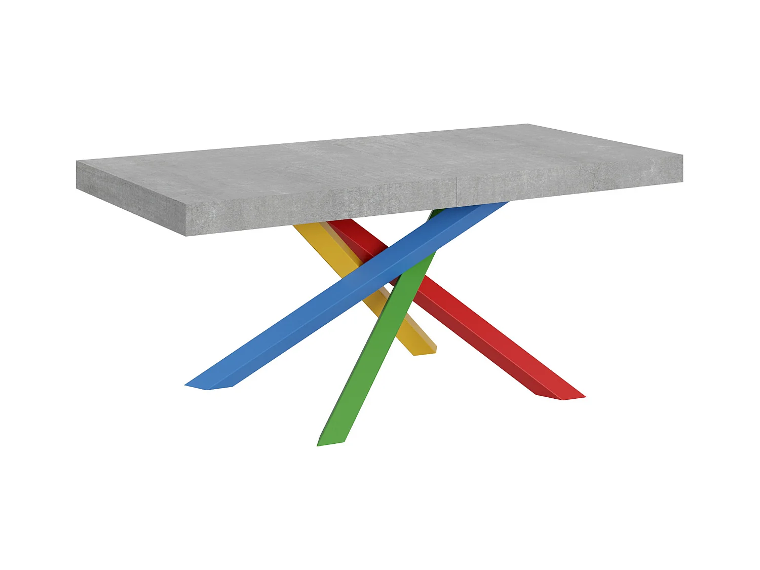 Table extensible 90x180/284 cm Volantis Gris Béton cadre 4/B