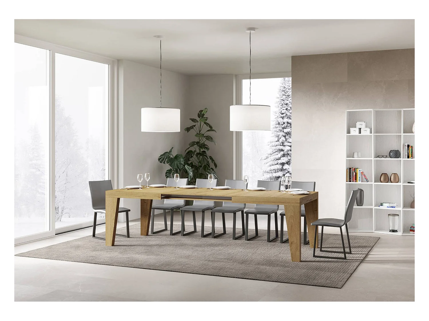 Table extensible 90x160/420 cm Naxy Chêne Nature