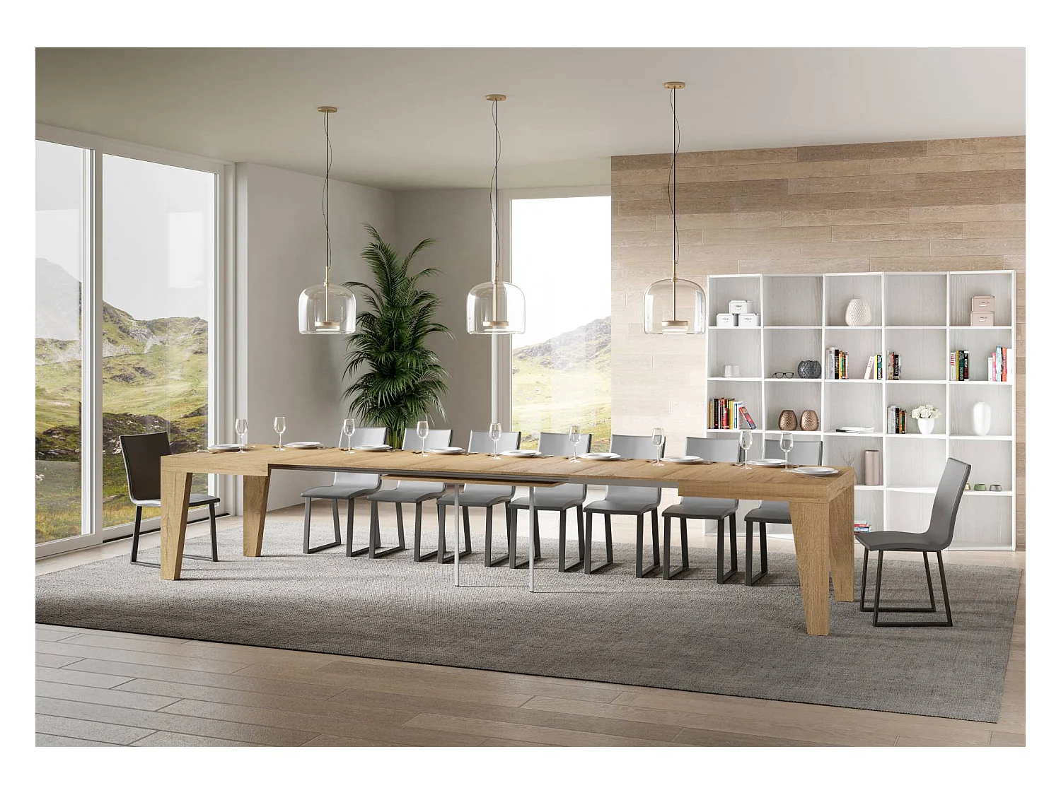 Table extensible 90x160/420 cm Naxy Chêne Nature