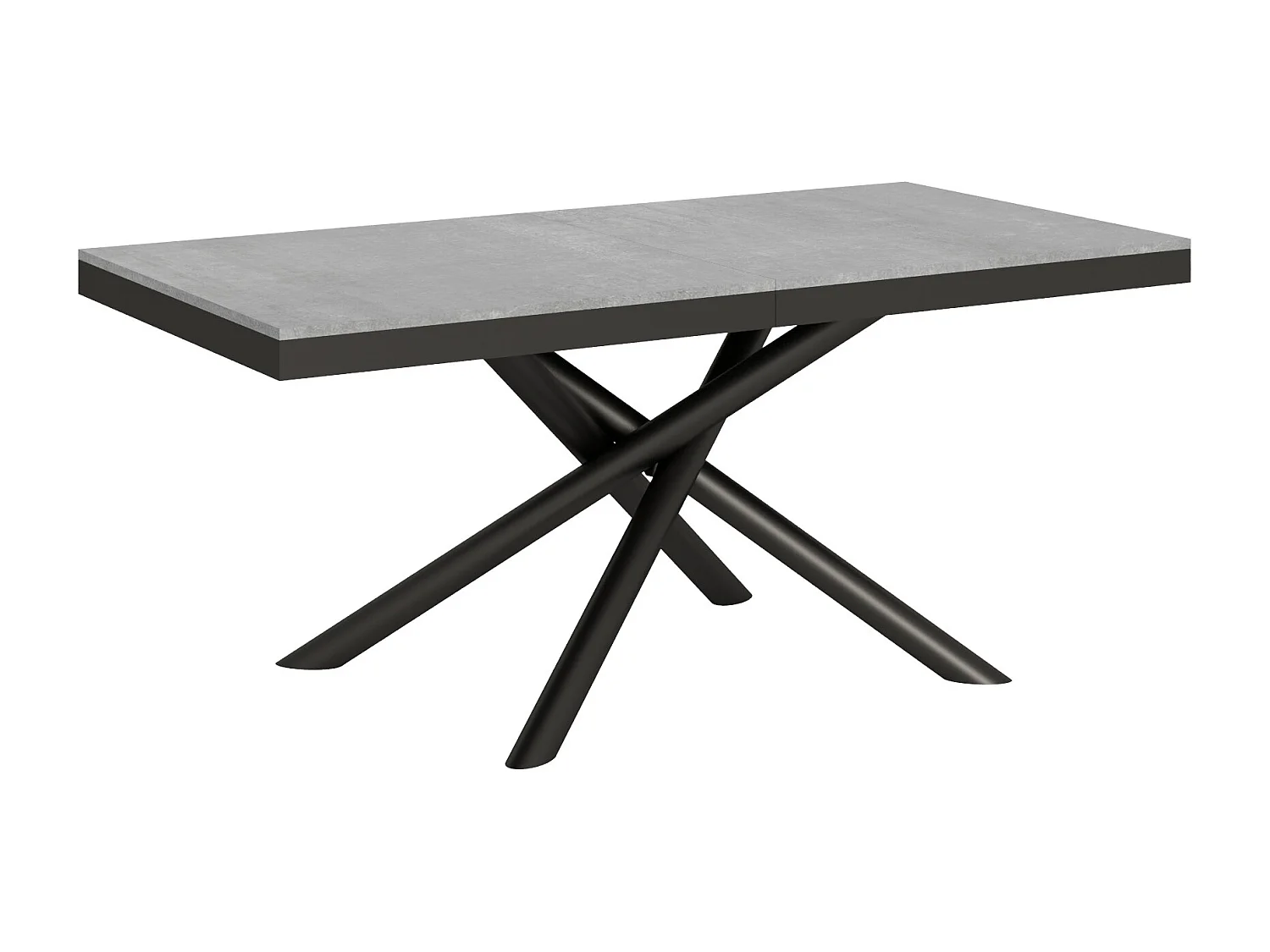 Table extensible 90x180/284 cm Famas Evolution Gris Béton cadre Anthracite