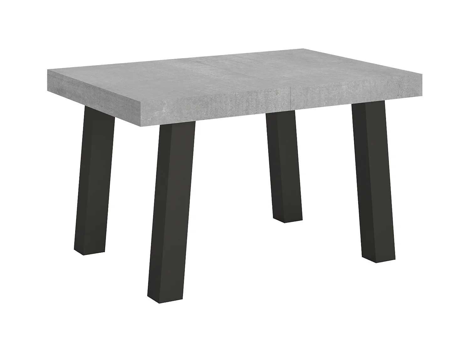 Table extensible 90x130/390 cm Bridge Gris Béton cadre Anthracite