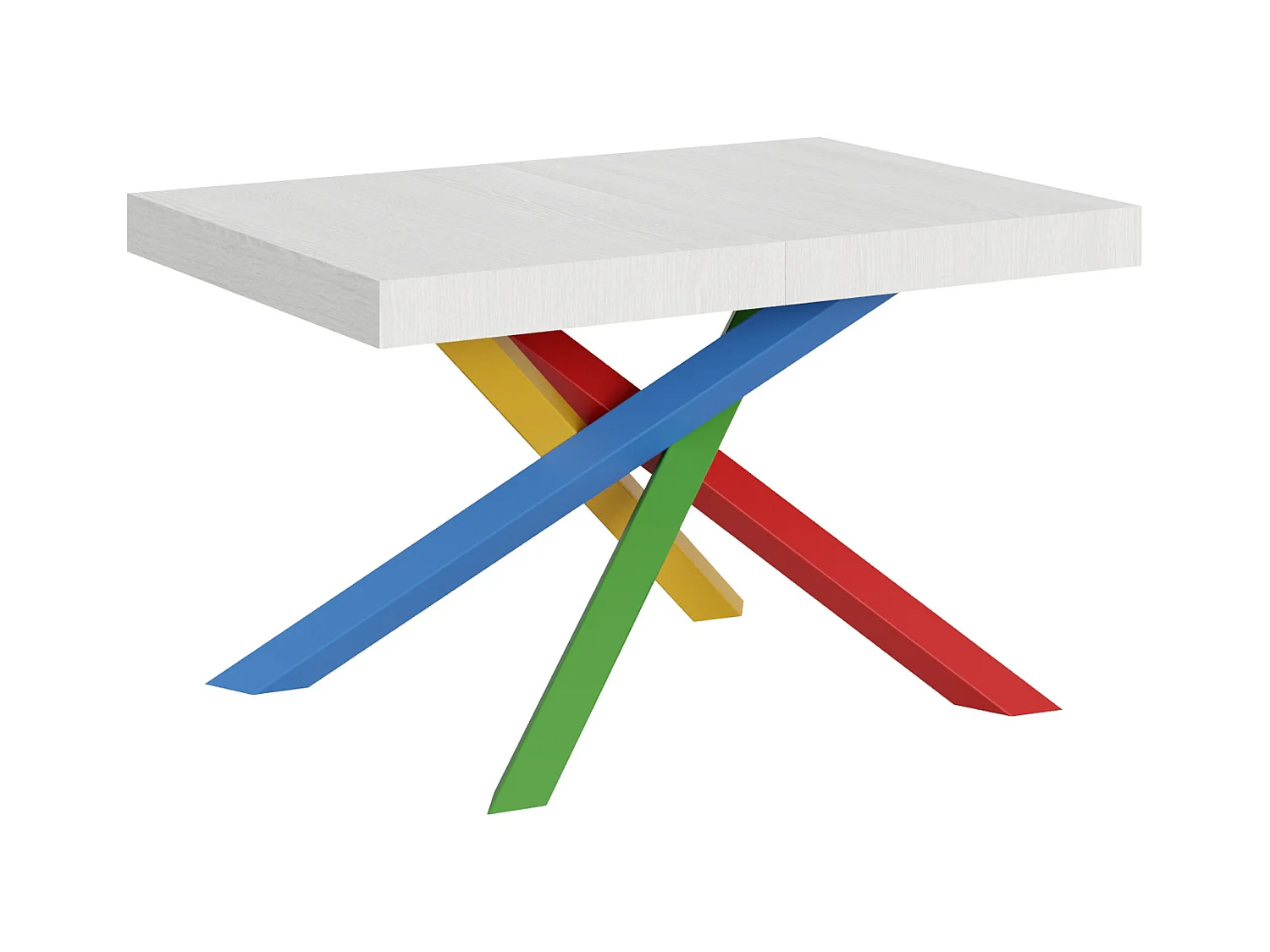 Table extensible 90x130/234 cm Volantis Frêne Blanc cadre 4/B