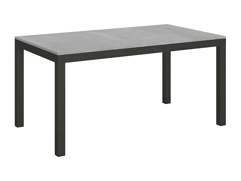 Table extensible 90x160/420 cm Everyday Evolution Gris Béton cadre Anthracite