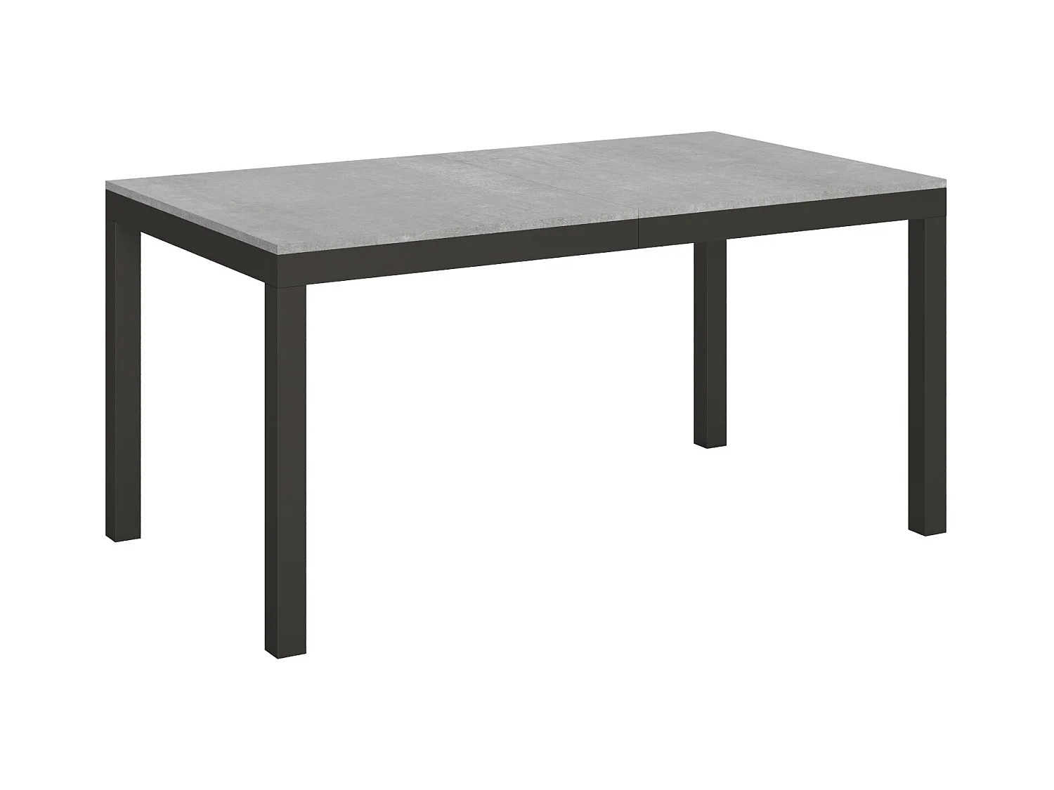 Table extensible 90x160/420 cm Everyday Evolution Gris Béton cadre Anthracite