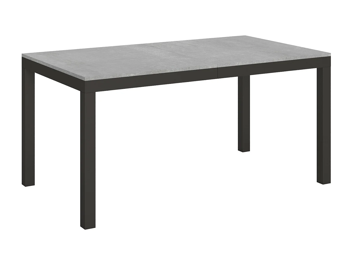 Table extensible 90x160/420 cm Everyday Evolution Gris Béton cadre Anthracite