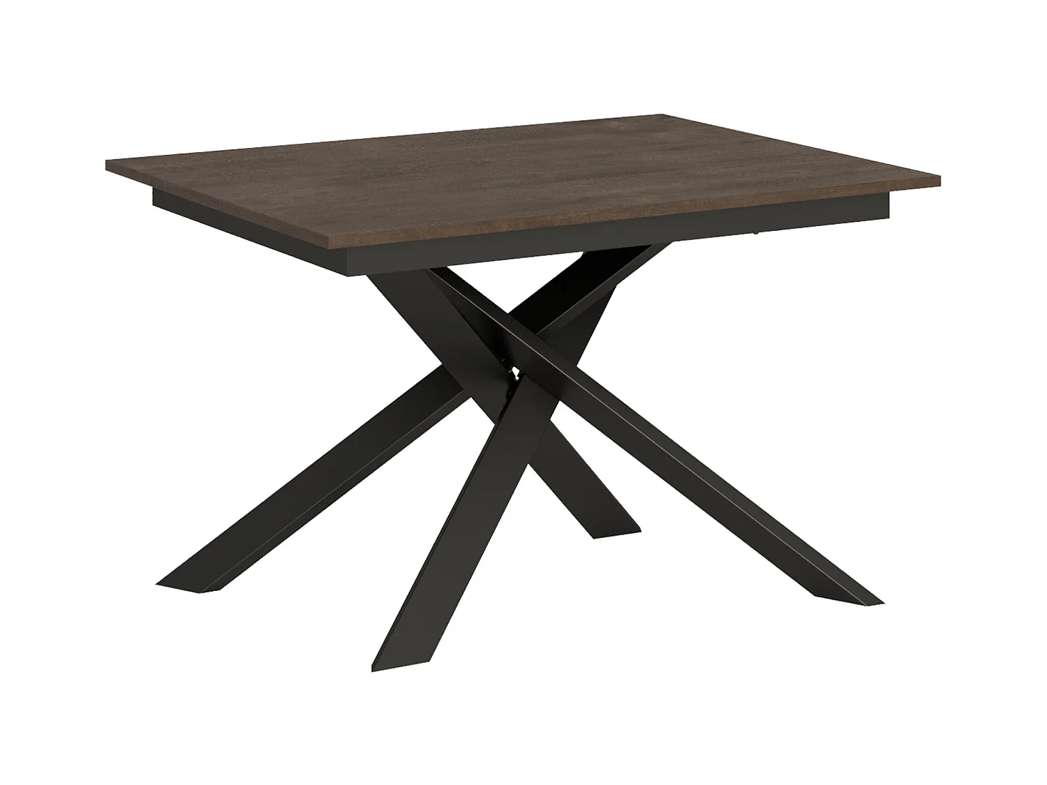 Table extensible 90x120/180 cm Ganty Noyer bande de chante en teinte cadre Anthracite