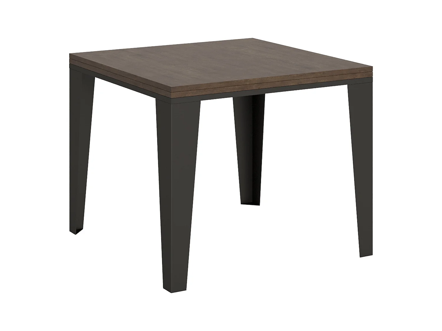 Table extensible portefeuille 90x90/180 cm Flame Libra Noyer cadre Anthracite