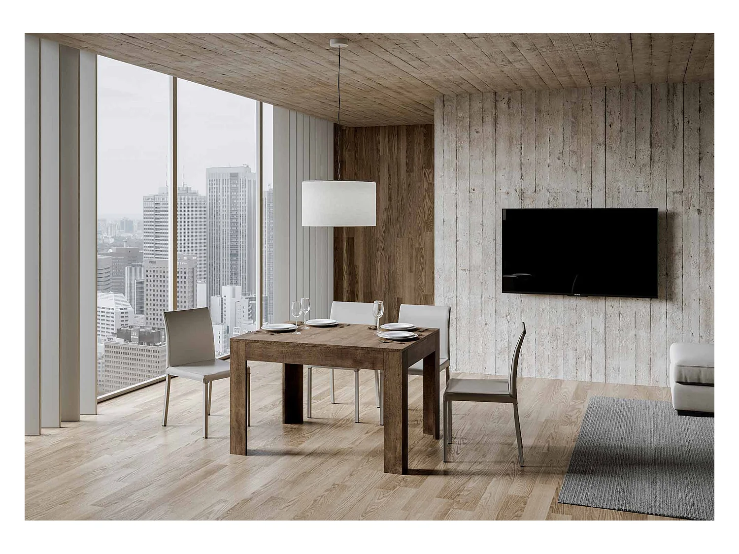 Tavolo allungabile 90x120/180 cm Bibi noce