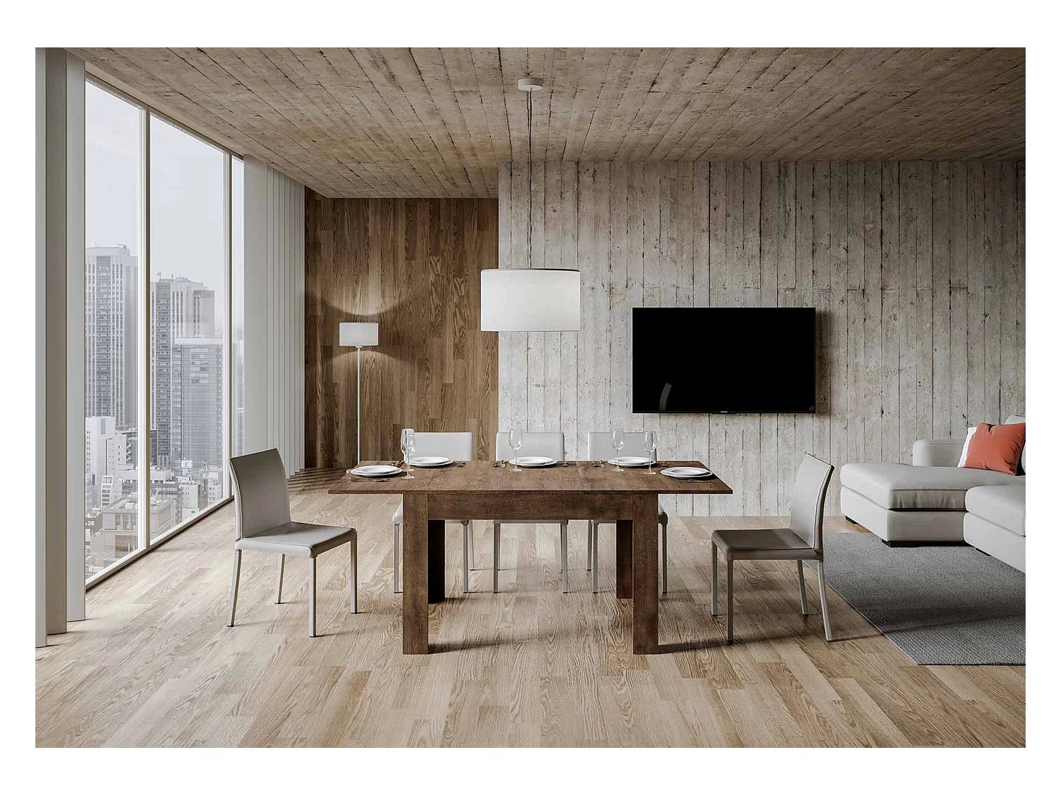 Tavolo allungabile 90x120/180 cm Bibi noce