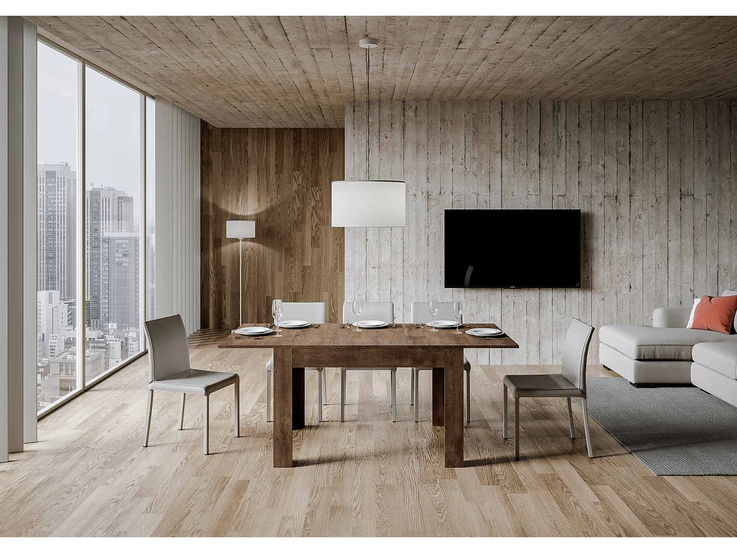 Mesa de jantar extensível 90x120/180 cm Bibi Nogueira