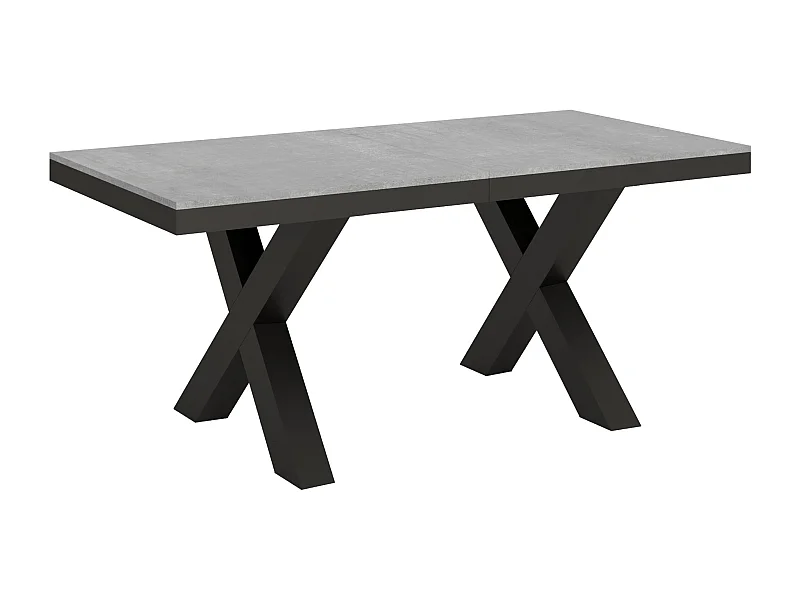 Table extensible 90x180/440 cm Traffic Evolution Gris Béton cadre Anthracite