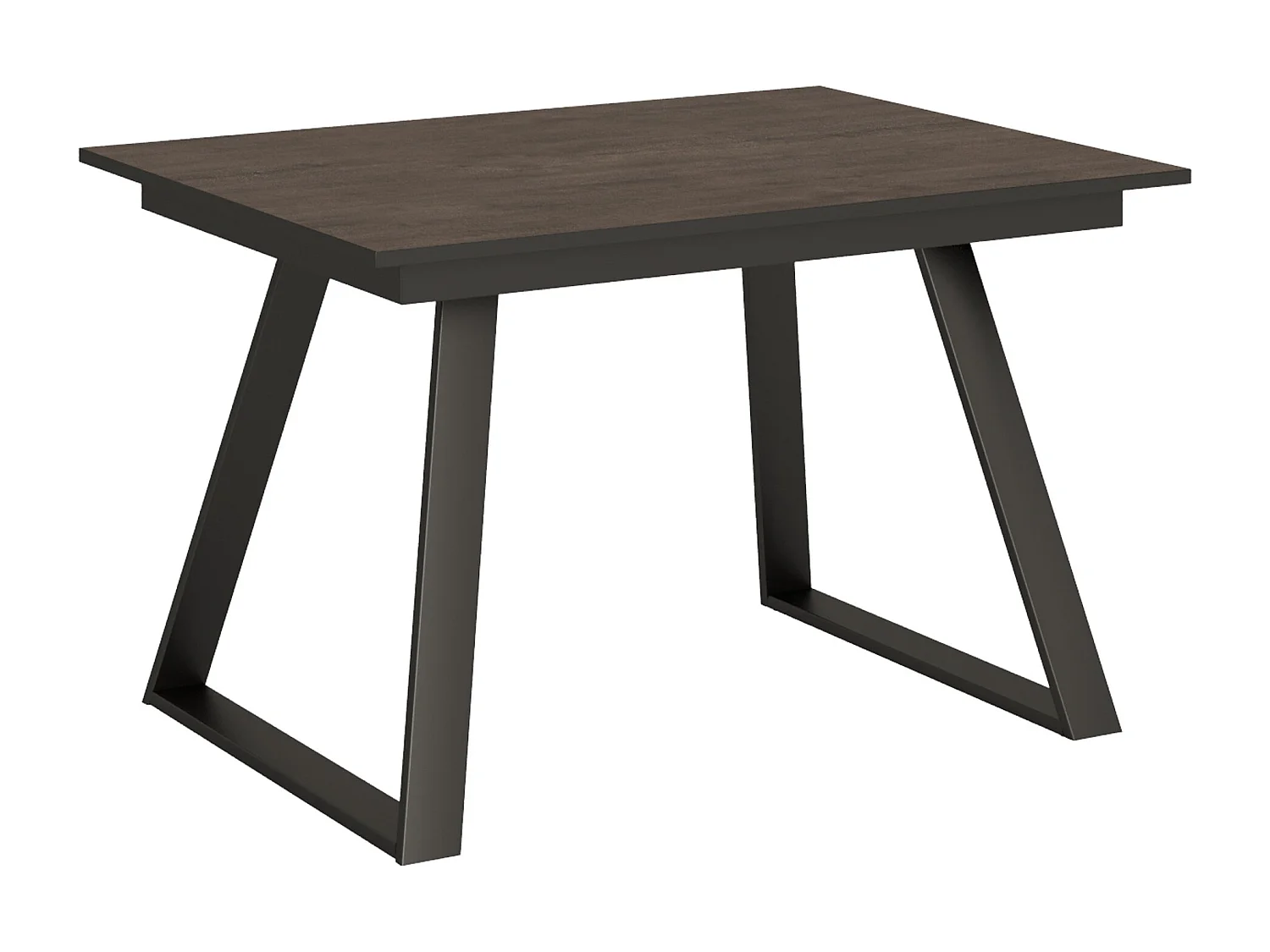 Table extensible 90x120/180 cm Bernadette Noyer cadre Anthracite
