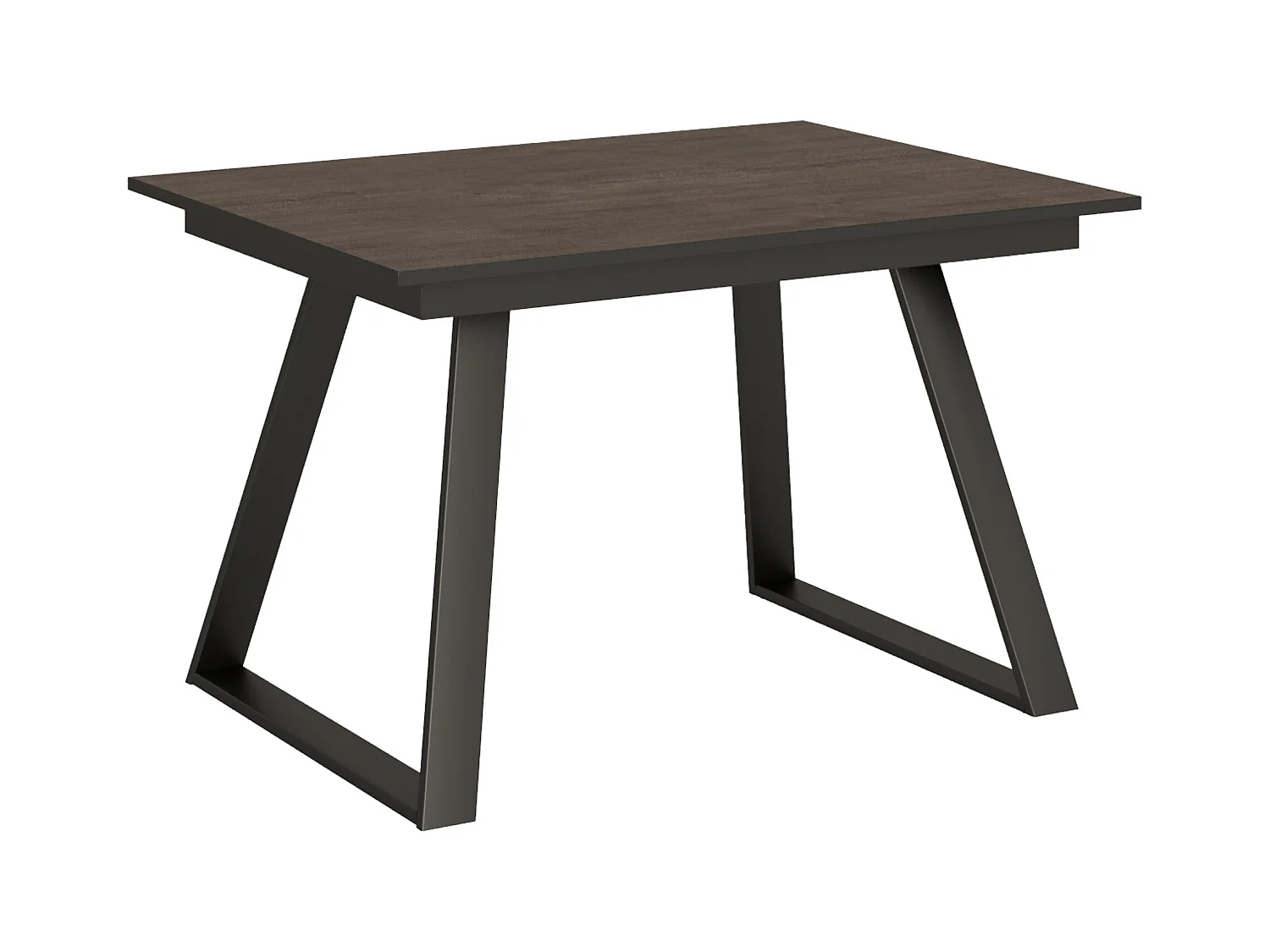 Table extensible 90x120/180 cm Bernadette Noyer cadre Anthracite