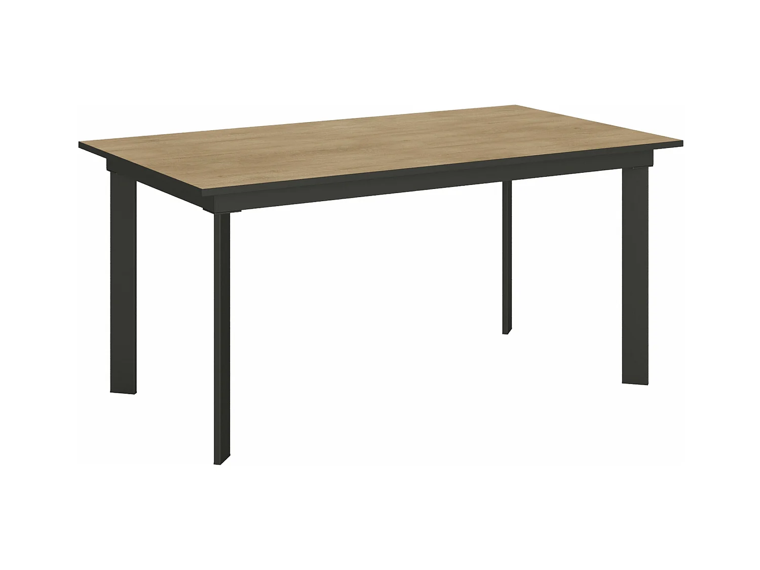 Table extensible 90x160/220 cm Cumar Chêne Nature cadre Anthracite