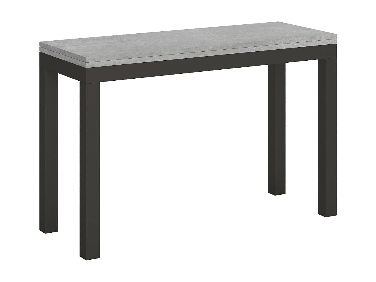 Table extensible portefeuille 120/200x45/90 cm Everyday Double Gris Béton cadre Anthracite