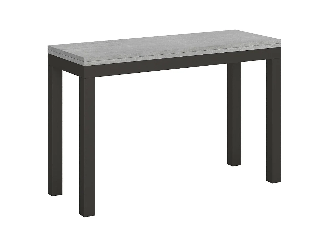 Table extensible portefeuille 120/200x45/90 cm Everyday Double Gris Béton cadre Anthracite