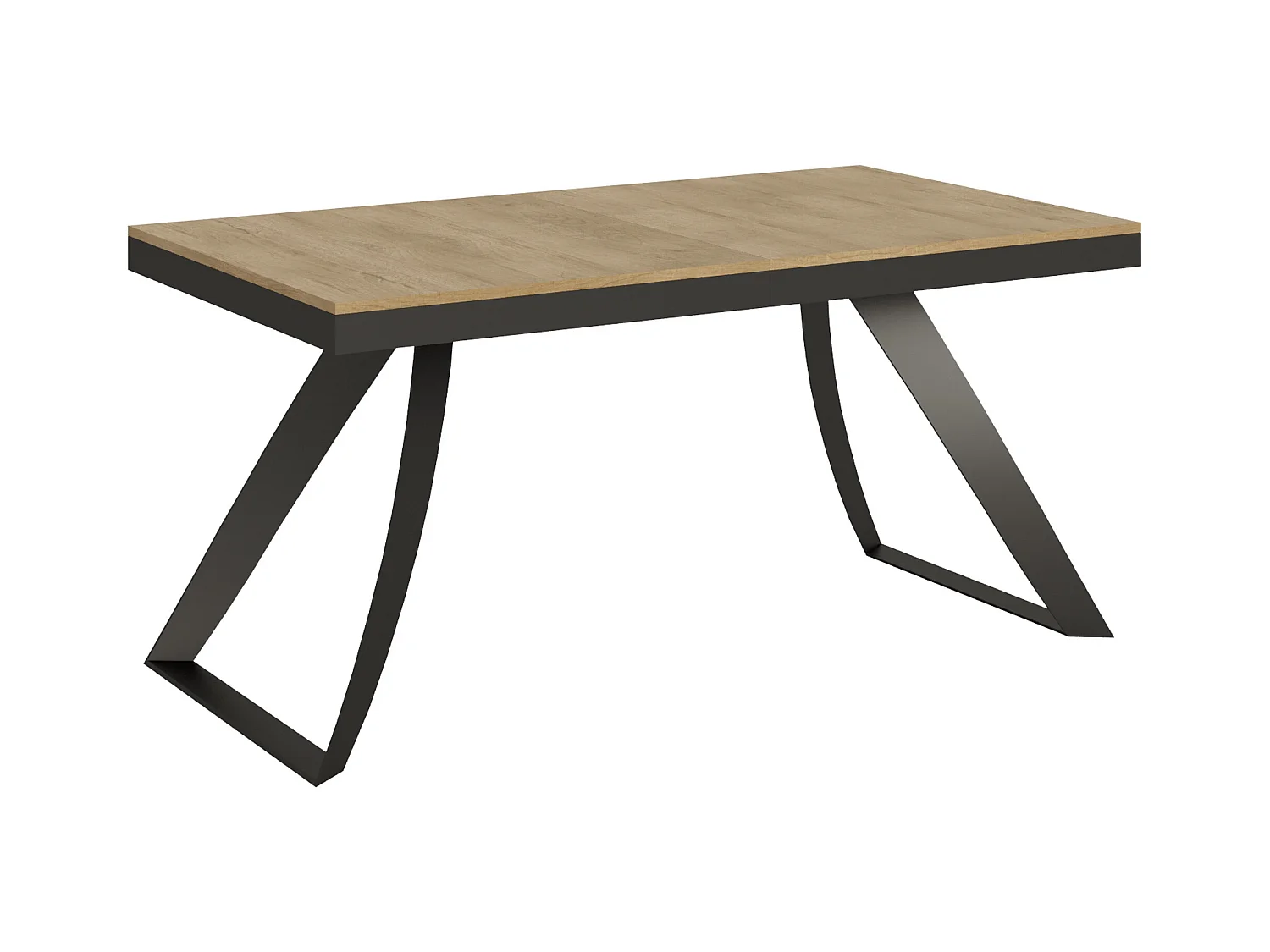 Table extensible 90x160/420 cm Proxy Evolution Chêne Nature cadre Anthracite
