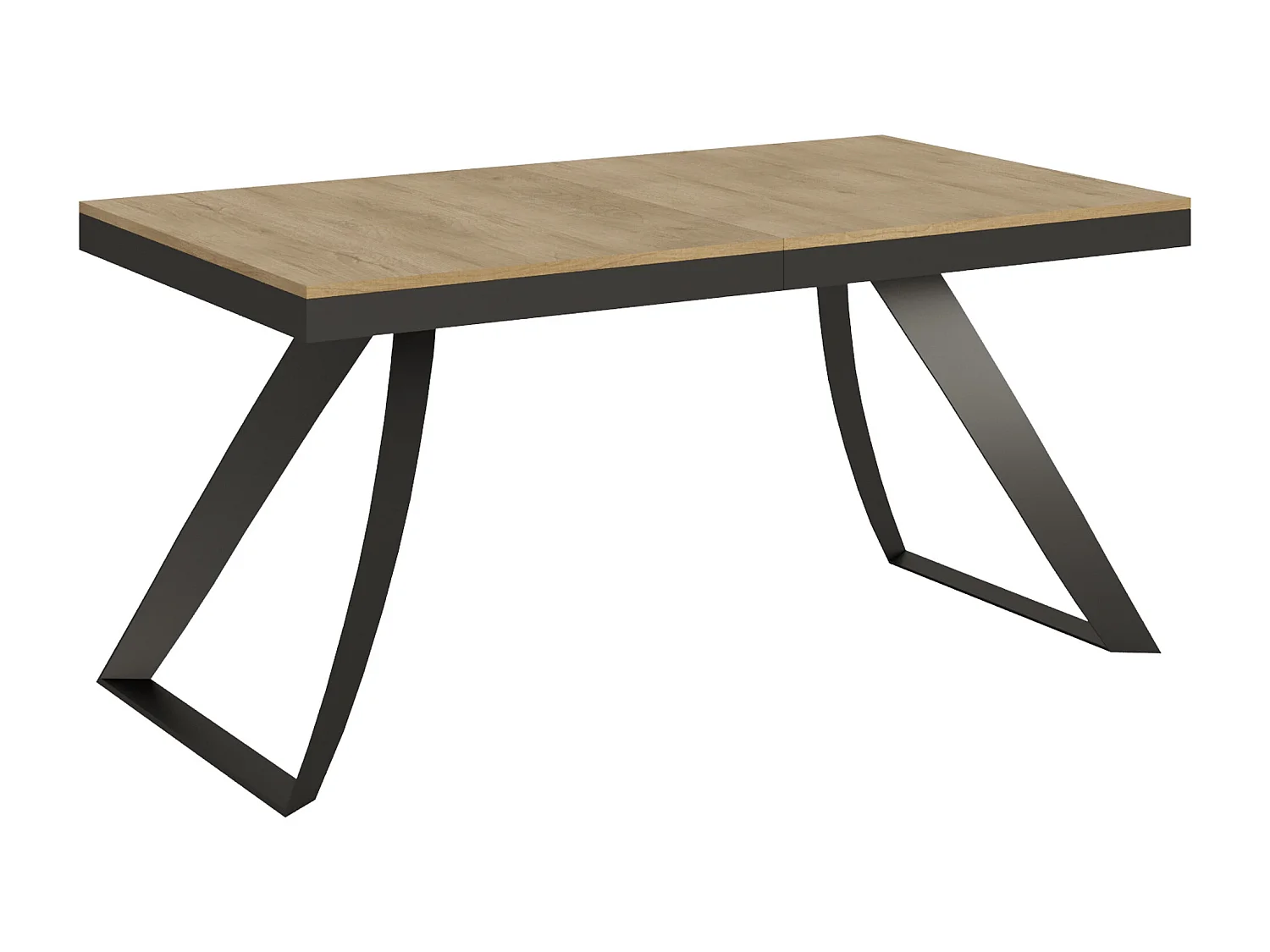 Table extensible 90x160/420 cm Proxy Evolution Chêne Nature cadre Anthracite