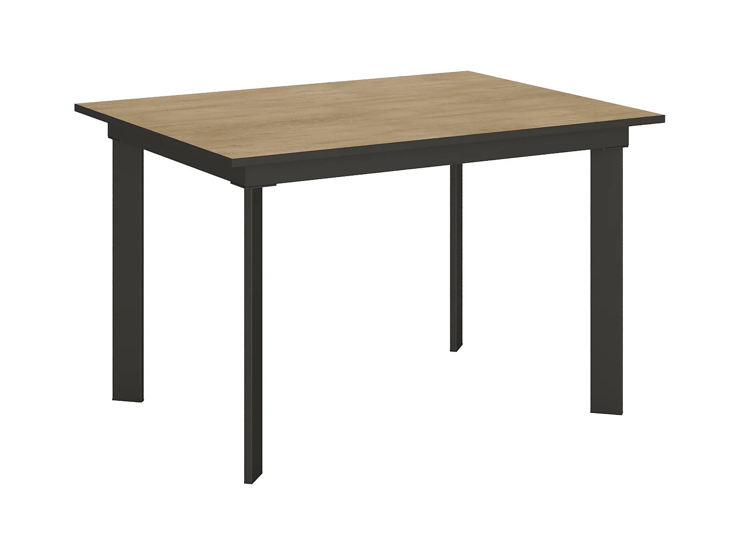 Table extensible 90x120/180 cm Cumar Chêne Nature cadre Anthracite