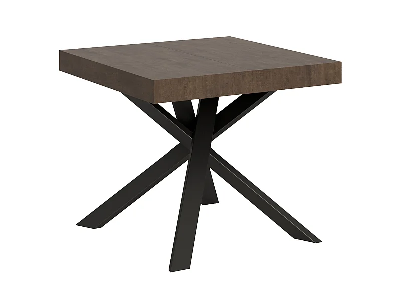 Tavolo allungabile 90/194x90 cm Clerk noce gambe antracite
