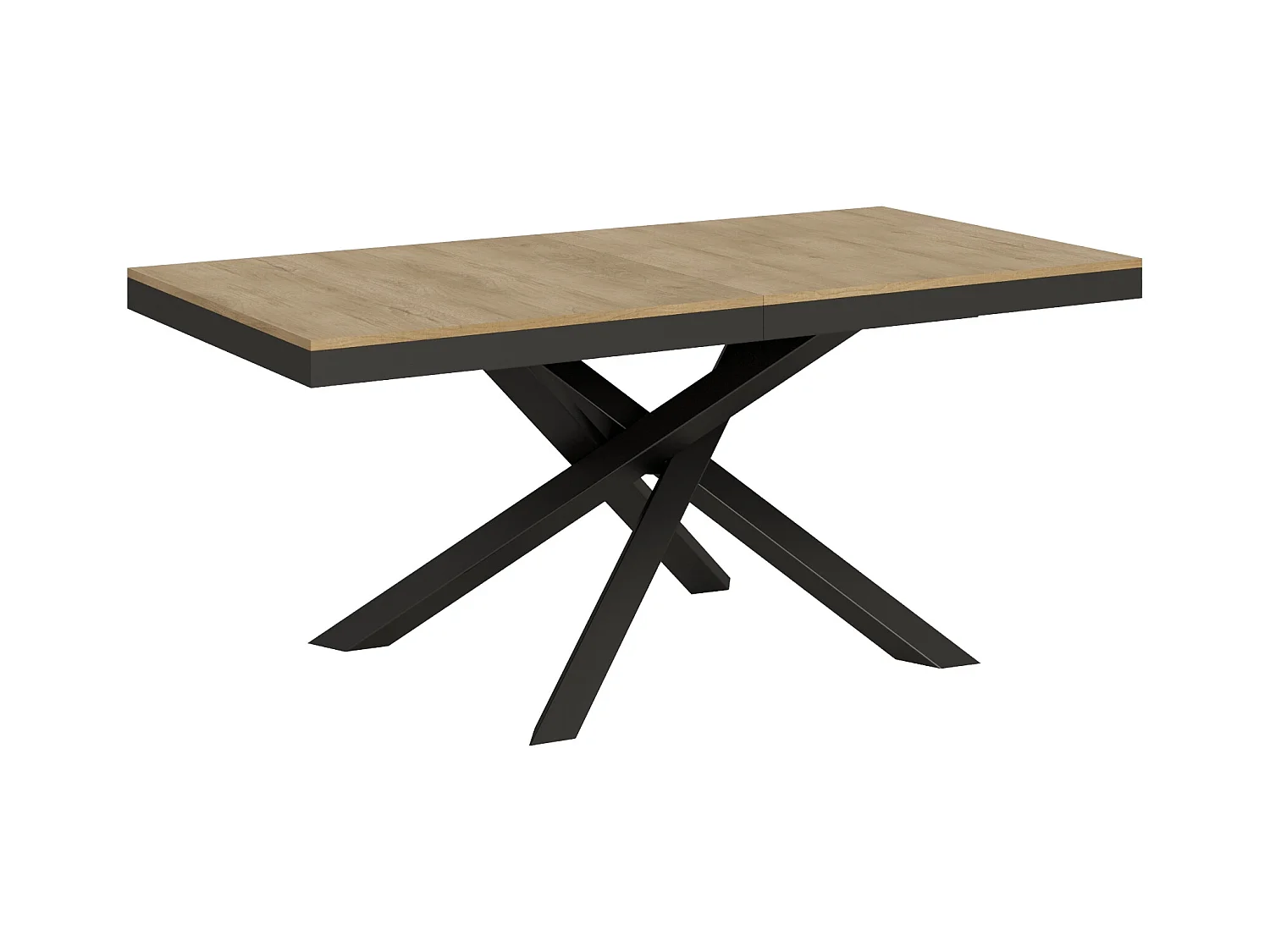 Table extensible 90x180/284 cm Volantis Evolution Chêne Nature cadre Anthracite